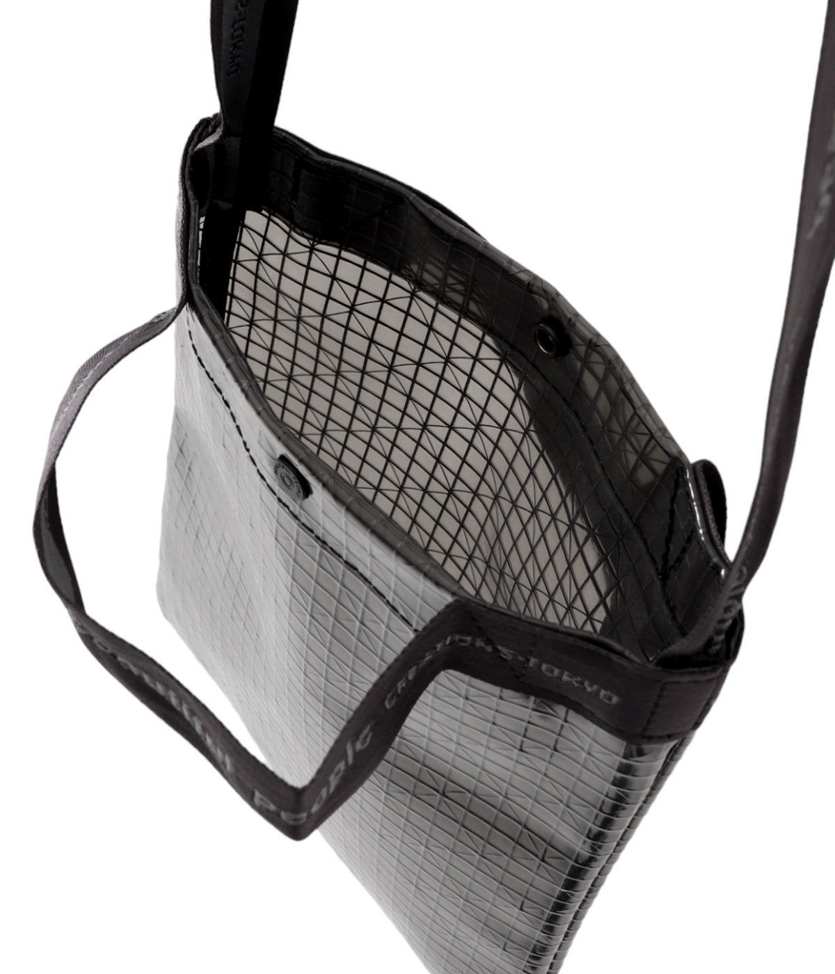 beautiful people plaid vinyl logo tape sacoshe bag