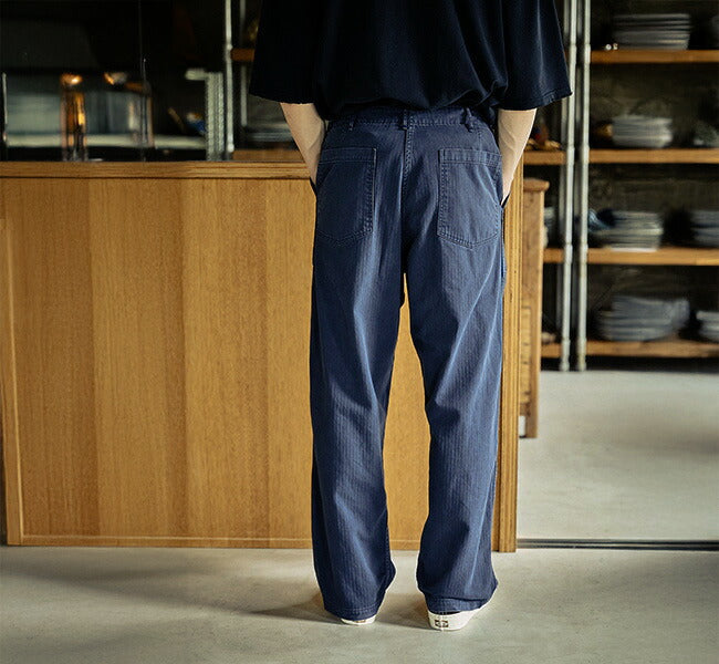 orSlow HERRINGBONE SUMMER FATIGUE PANTS Navy