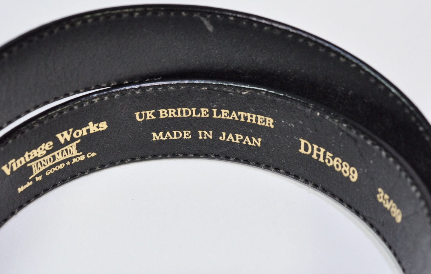 Vintage Works HAND MADE LEATHER BELT DH5689 Black