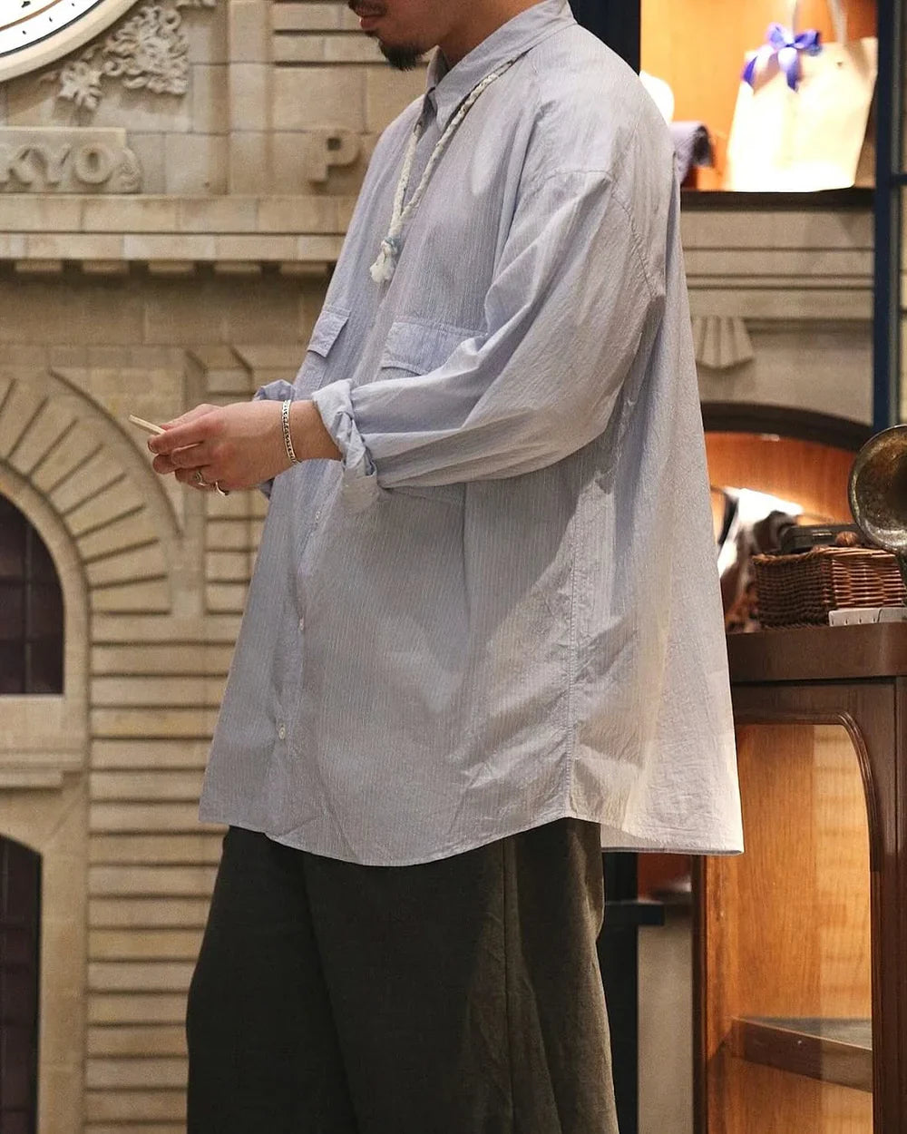 Porter Classic ROLL UP STRIPE SHIRT -2025SS-