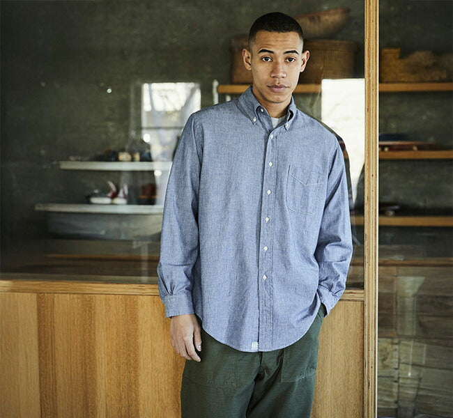 orSlow CHAMBRAY STANDARD BUTTON DOWN SHIRT