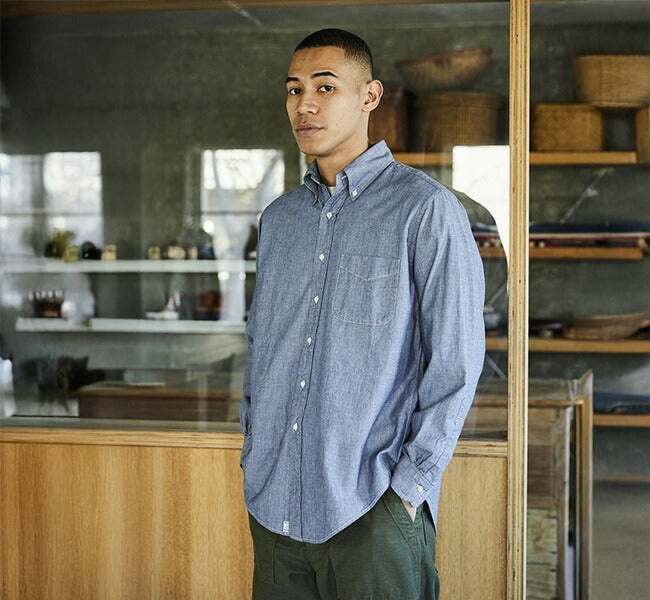 orSlow CHAMBRAY STANDARD BUTTON DOWN SHIRT