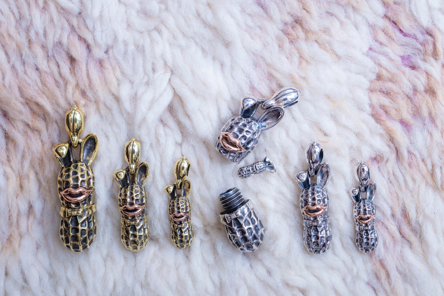 Peanuts&Co STASH BUNNY PEANUTS silver x 10k pink gold