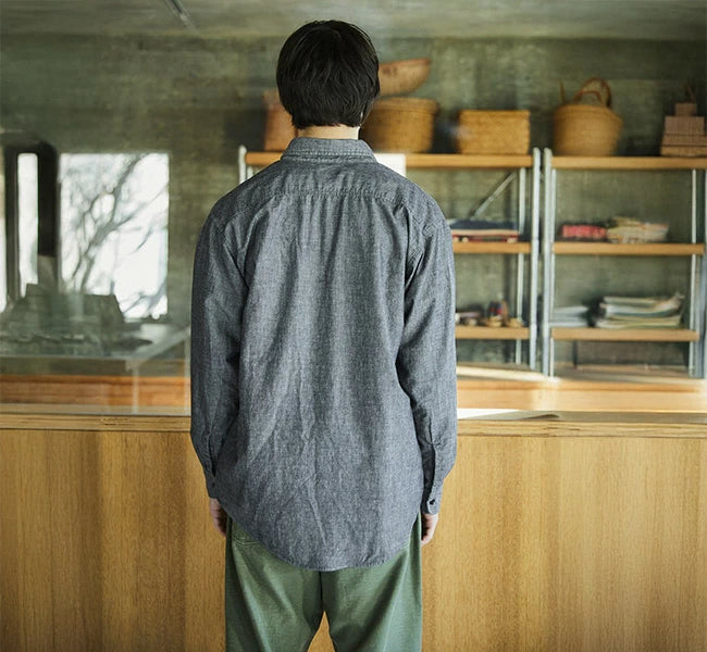 orSlow Black Chambray Work Shirt