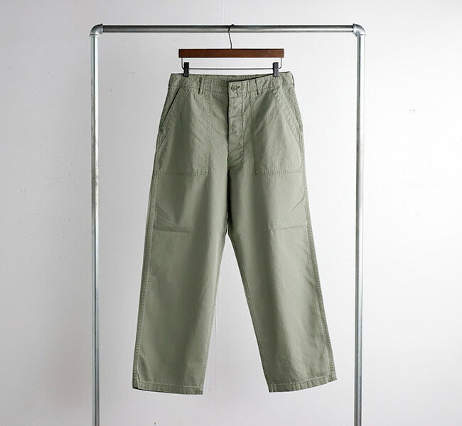 orSlow HERRINGBONE SUMMER FATIGUE PANTS Green