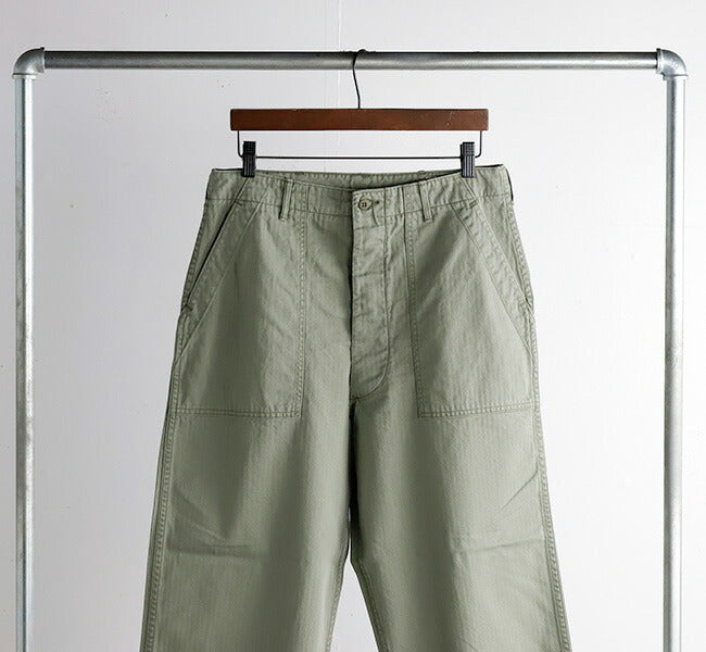 orSlow HERRINGBONE SUMMER FATIGUE PANTS Green