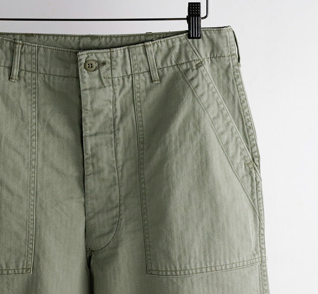 orSlow HERRINGBONE SUMMER FATIGUE PANTS Green