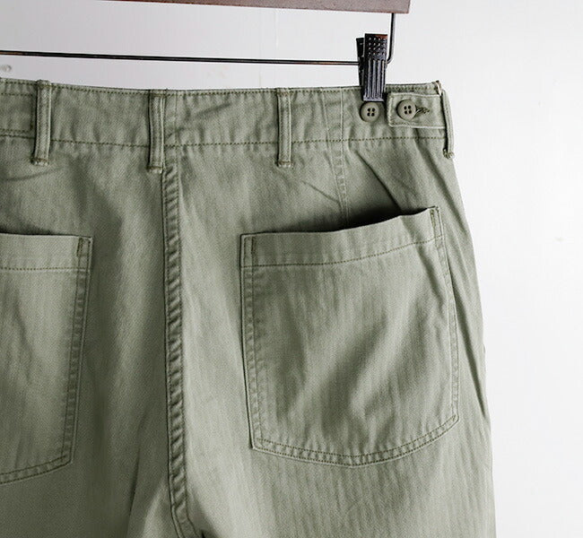 orSlow HERRINGBONE SUMMER FATIGUE PANTS Green