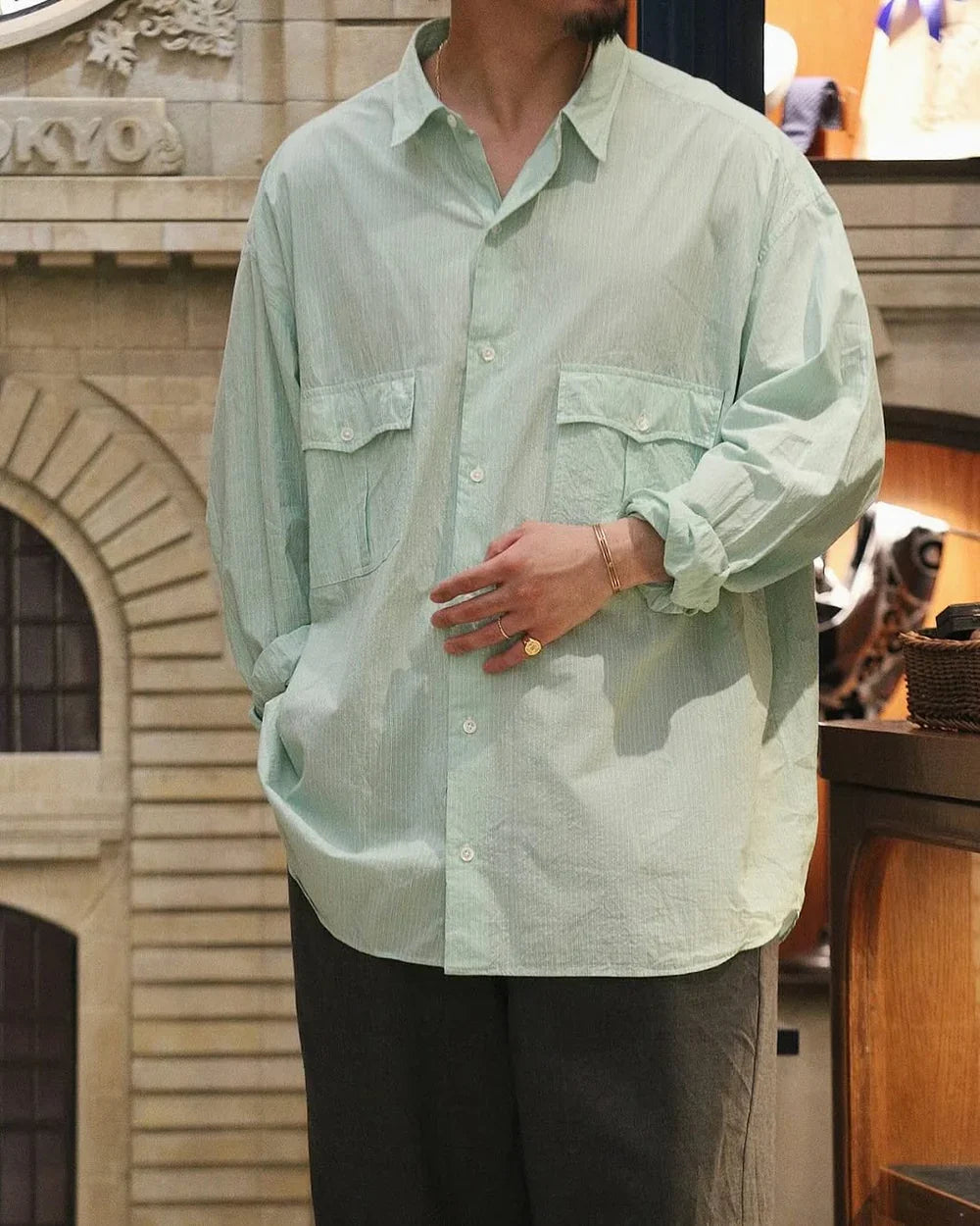 Porter Classic ROLL UP STRIPE SHIRT -2025SS-