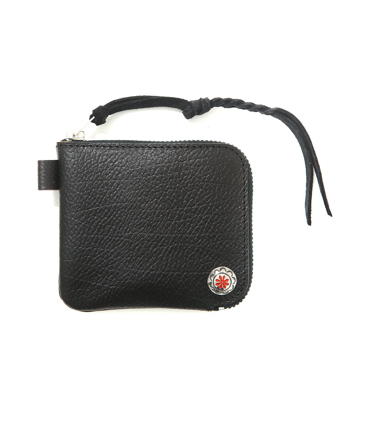 LARRY SMITH EMBOSSED L ZIPPER SHORT WALLET