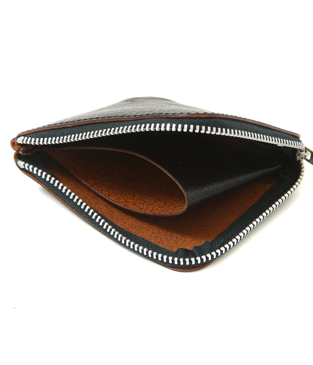 LARRY SMITH EMBOSSED L ZIPPER SHORT WALLET