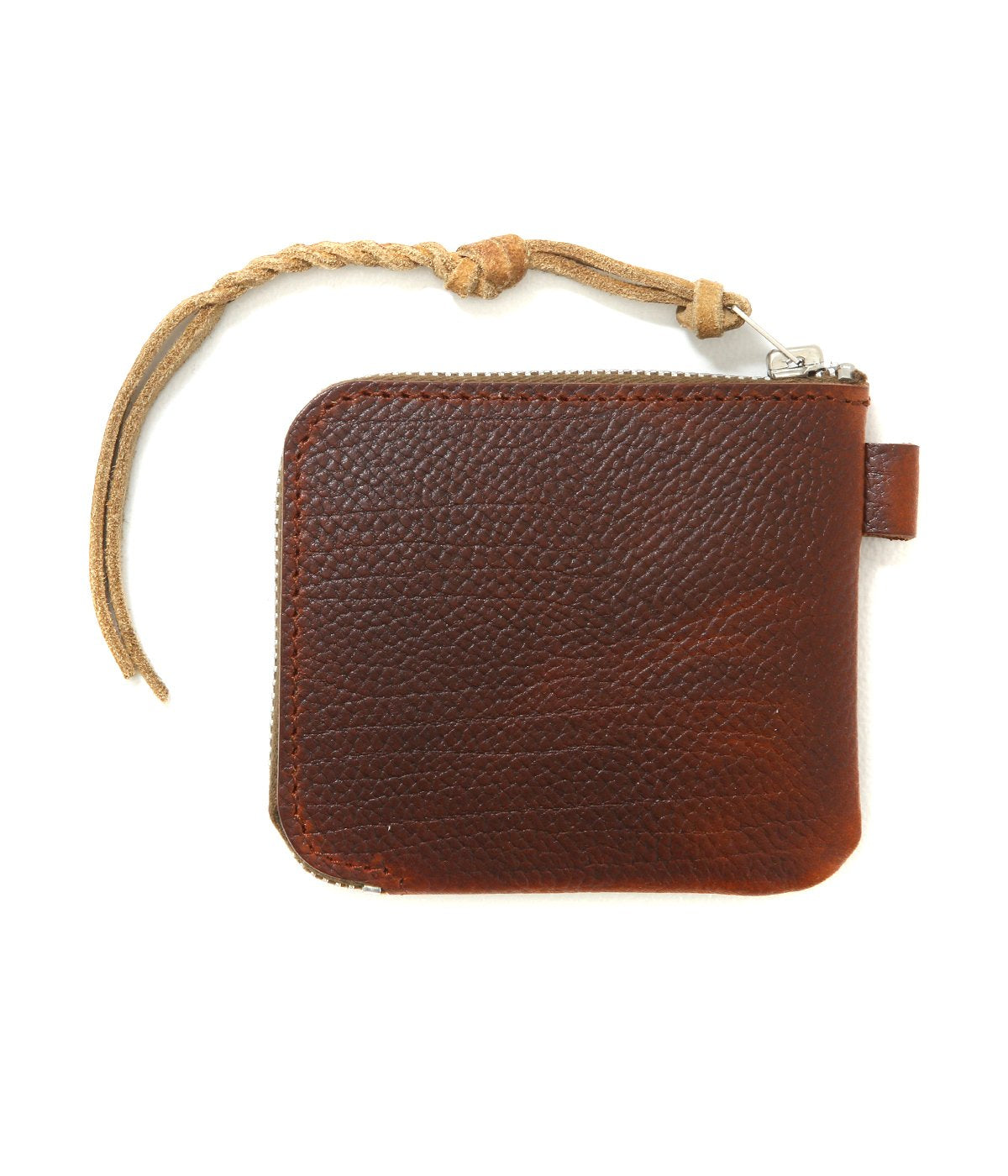 LARRY SMITH EMBOSSED L ZIPPER SHORT WALLET