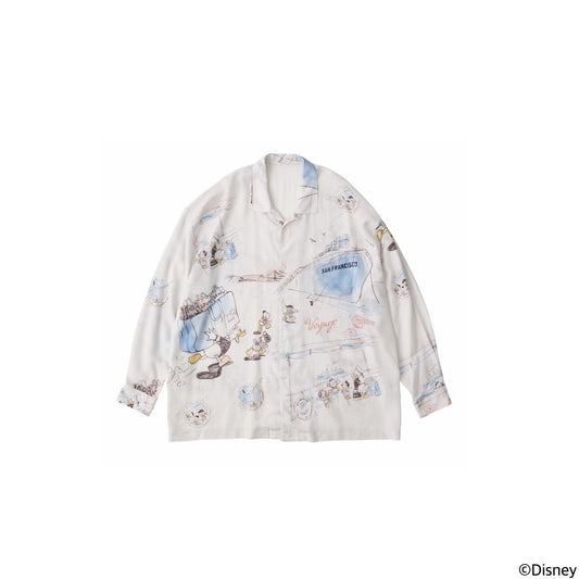 Porter Classic DISNEY M&F PC ORIGINAL ART COLLECTION ALOHA LONG SHIRT SAN FRANCISCO