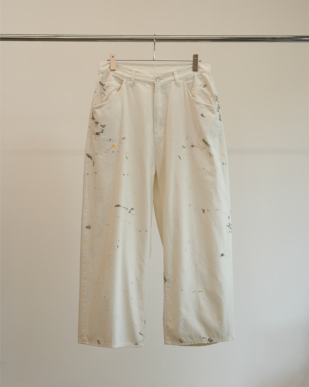 ANCELLM LIGHT OZ WIDE STRAIGHT DENIM PANTS (WHITE)