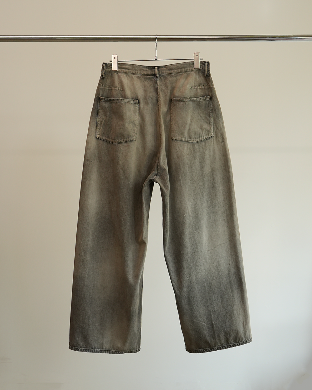 ANCELLM LIGHT OZ WIDE STRAIGHT DENIM PANTS (BLACK)