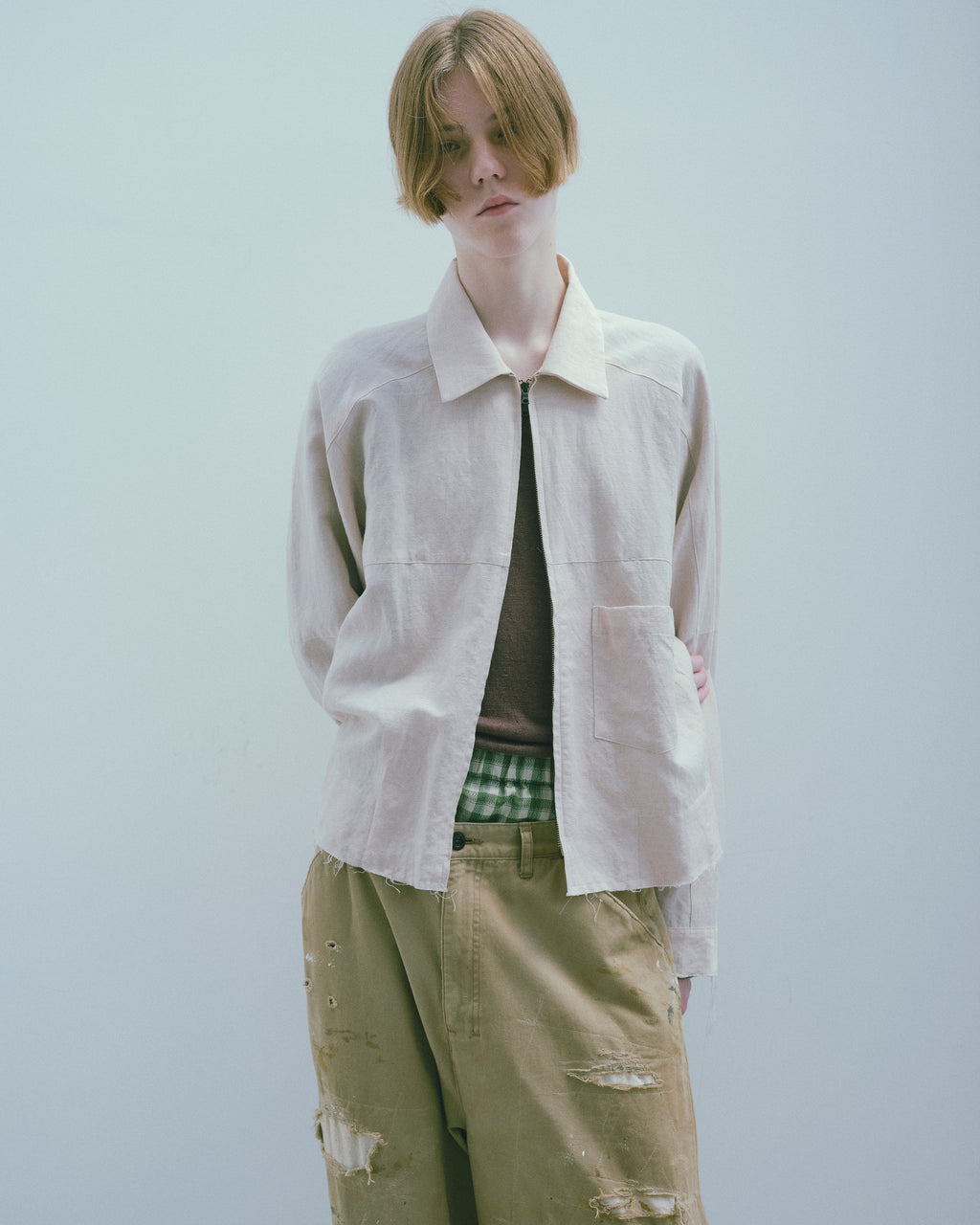 ANCELLM REMAKE WIDE CHINO TROUSERS