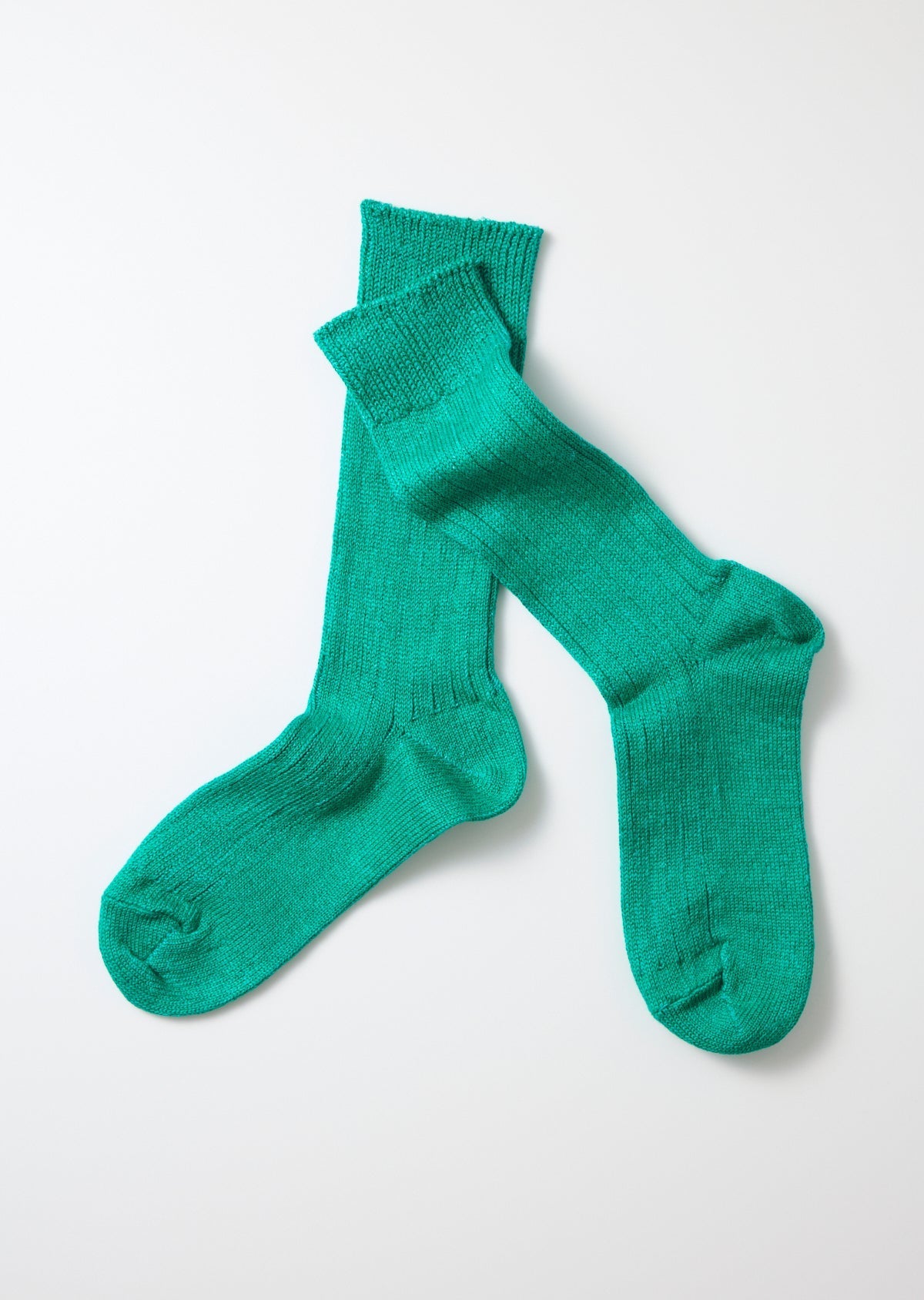 RoToTo LINEN COTTON RIBBED CREW SOCKS