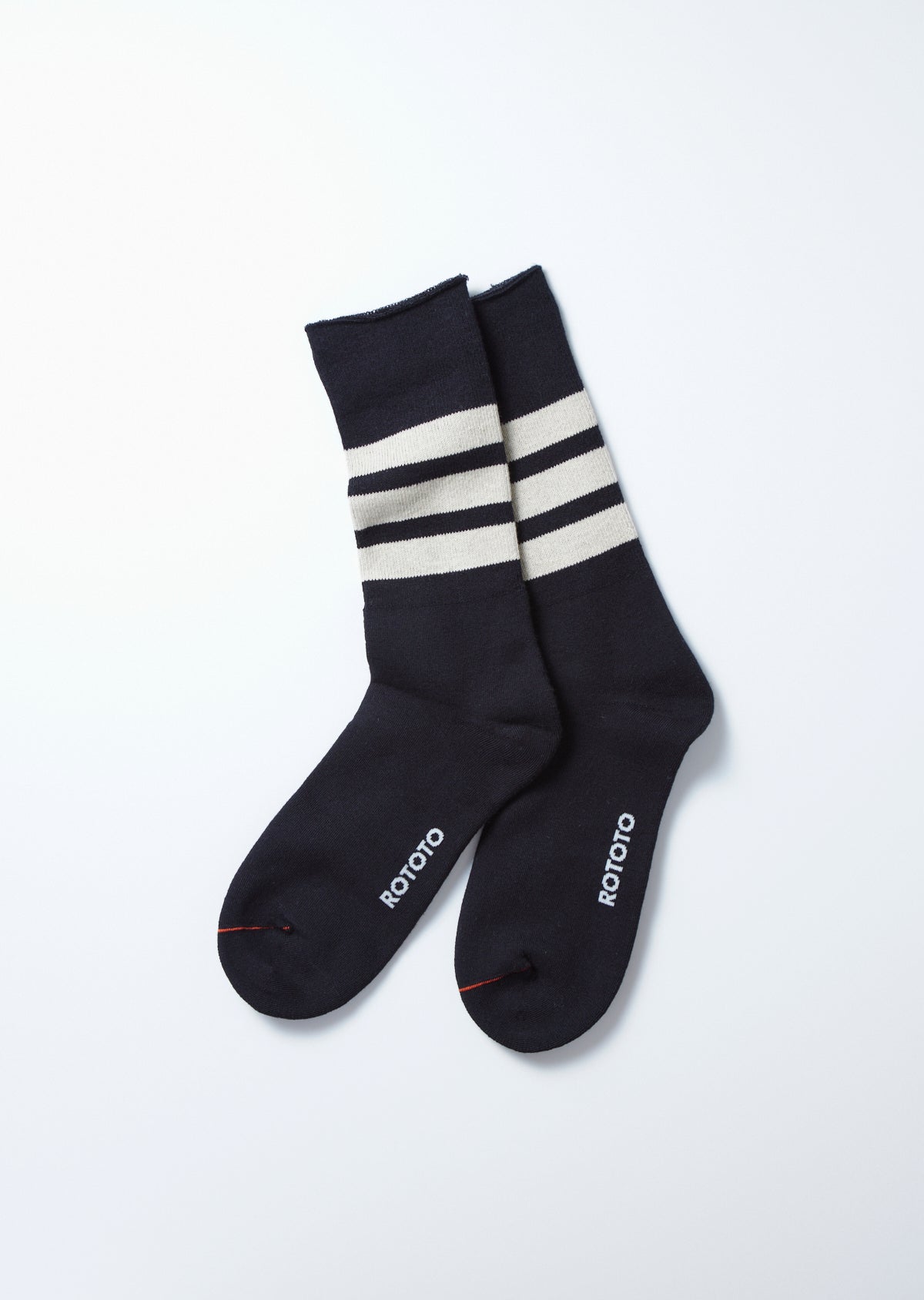 RoToTo FINE PILE STRIPED CREW SOCKS