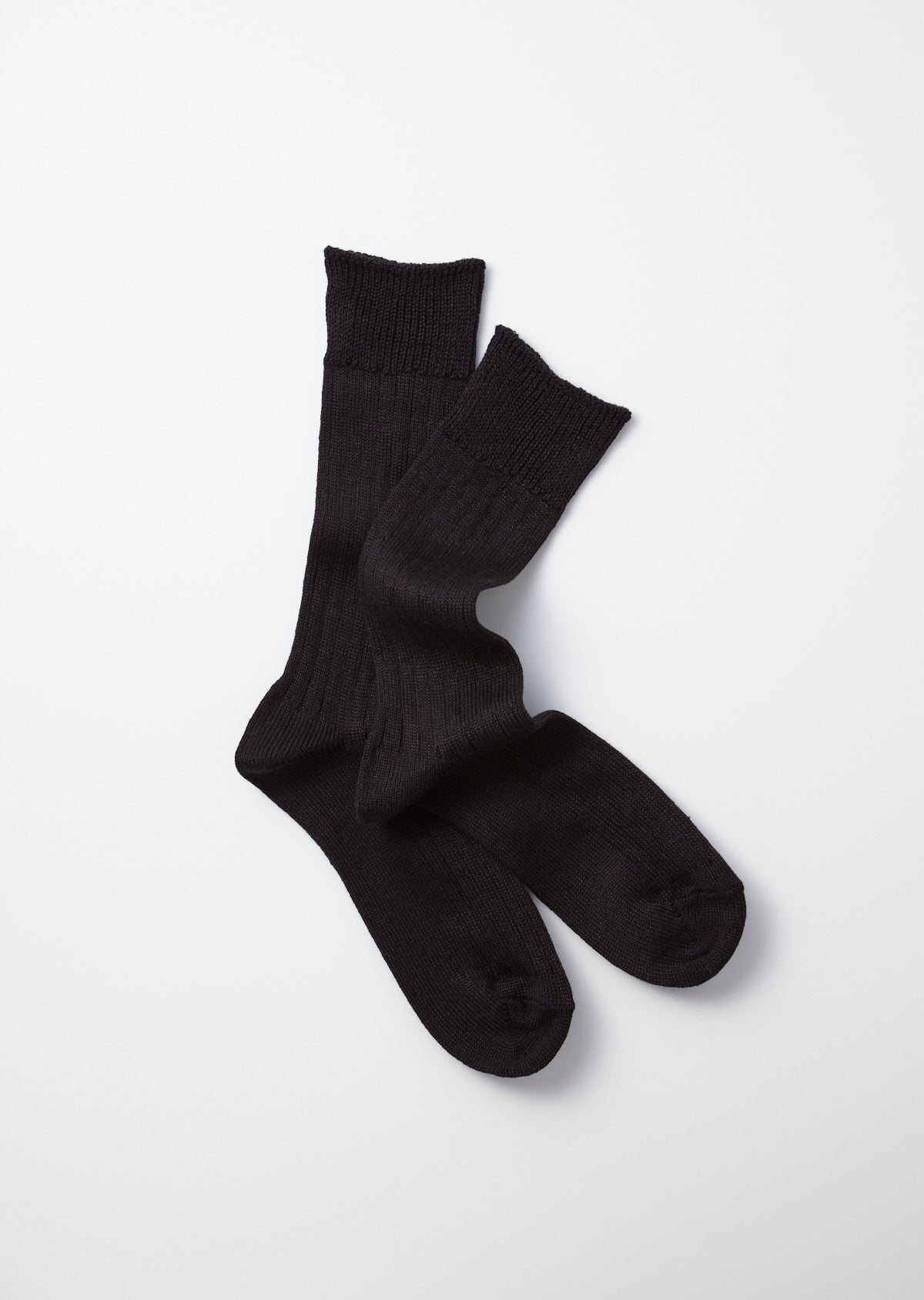 RoToTo LINEN COTTON RIBBED CREW SOCKS