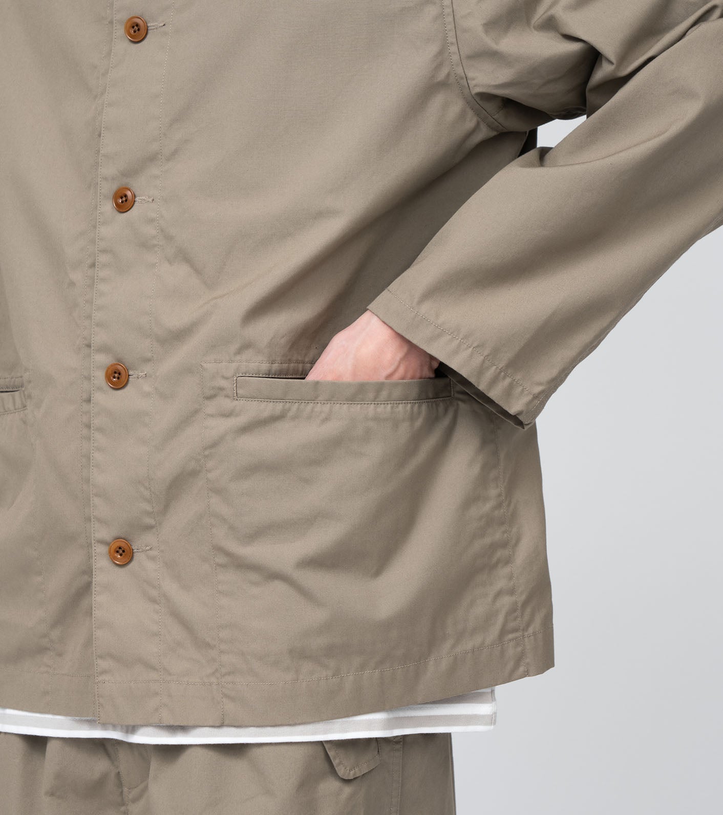 nanamica Band Collar Shirt Jacket