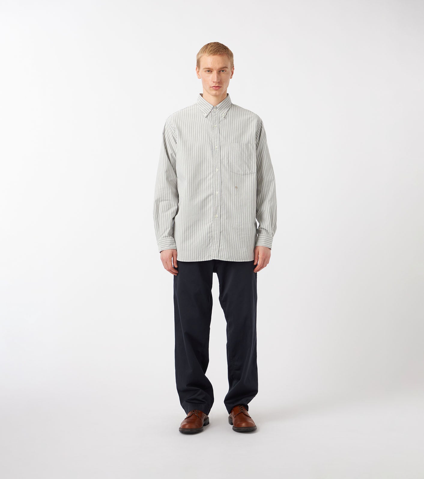 nanamica Button Down Stripe Wind Shirt