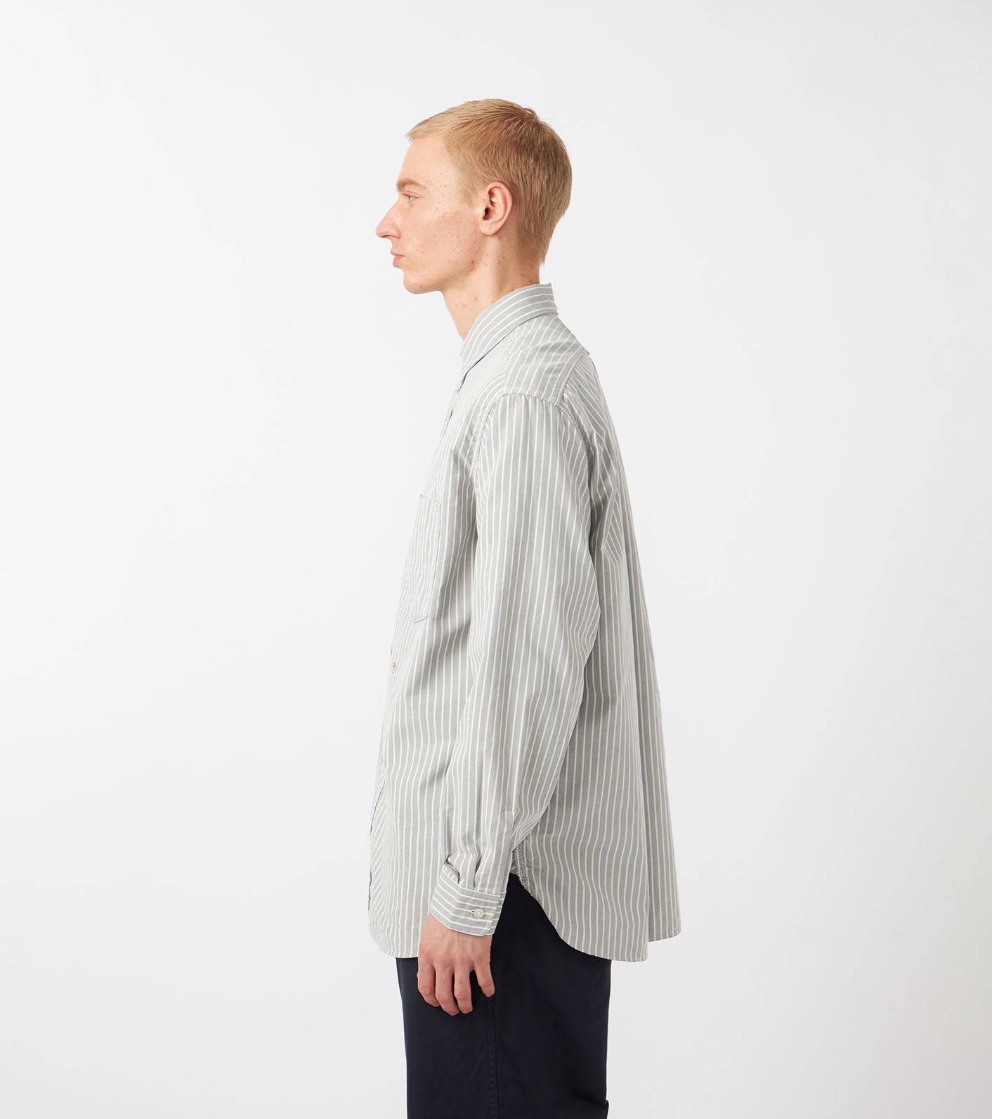 nanamica Button Down Stripe Wind Shirt