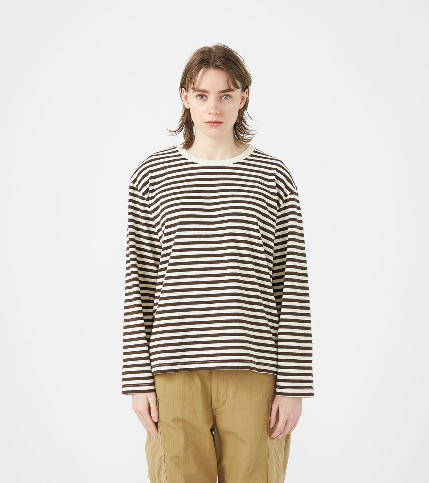 nanamica COOLMAX Stripe Jersey L/S Tee
