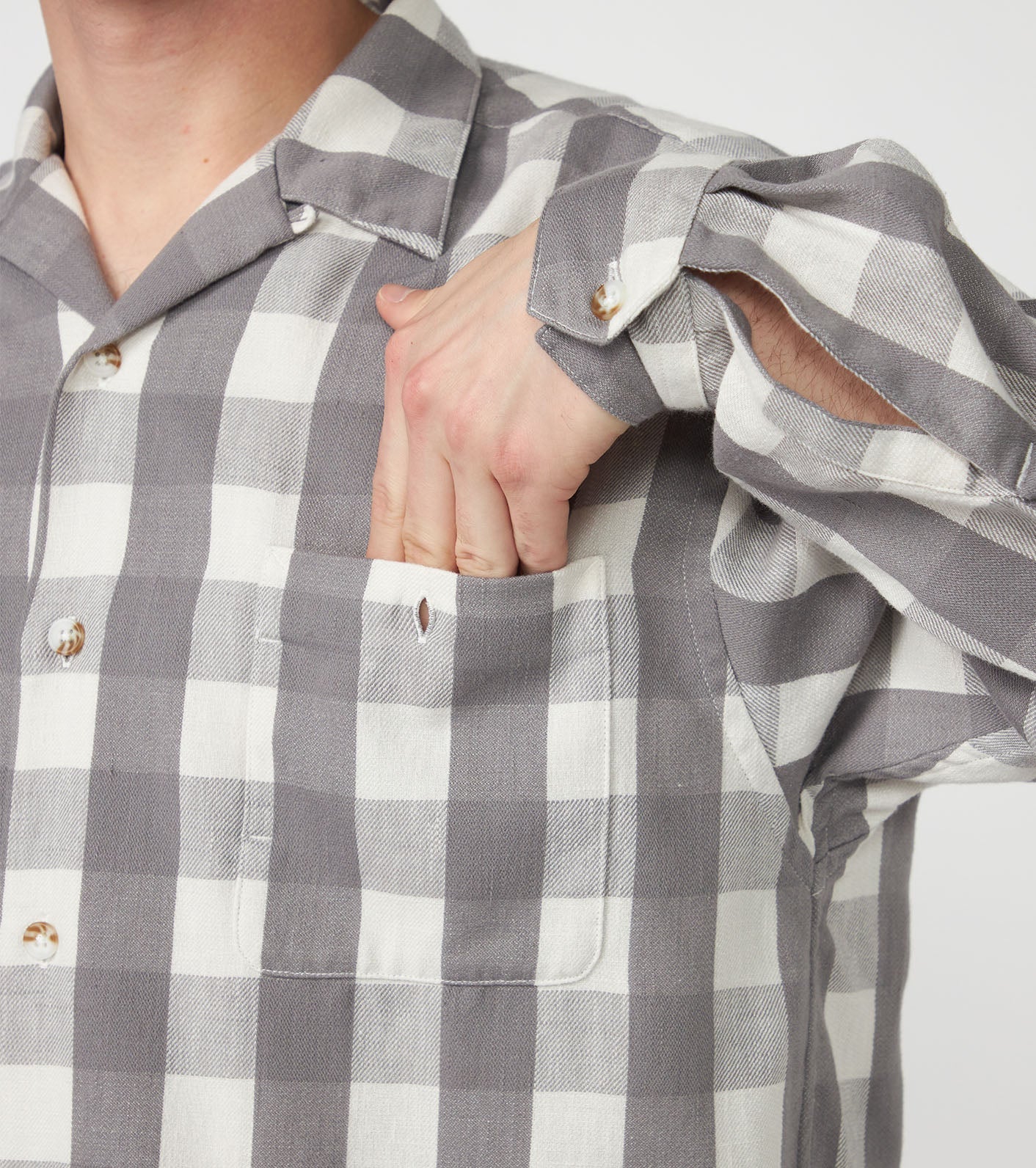 THE NORTH FACE PURPLE LABEL Checkerboard Field Open Collar Shirt