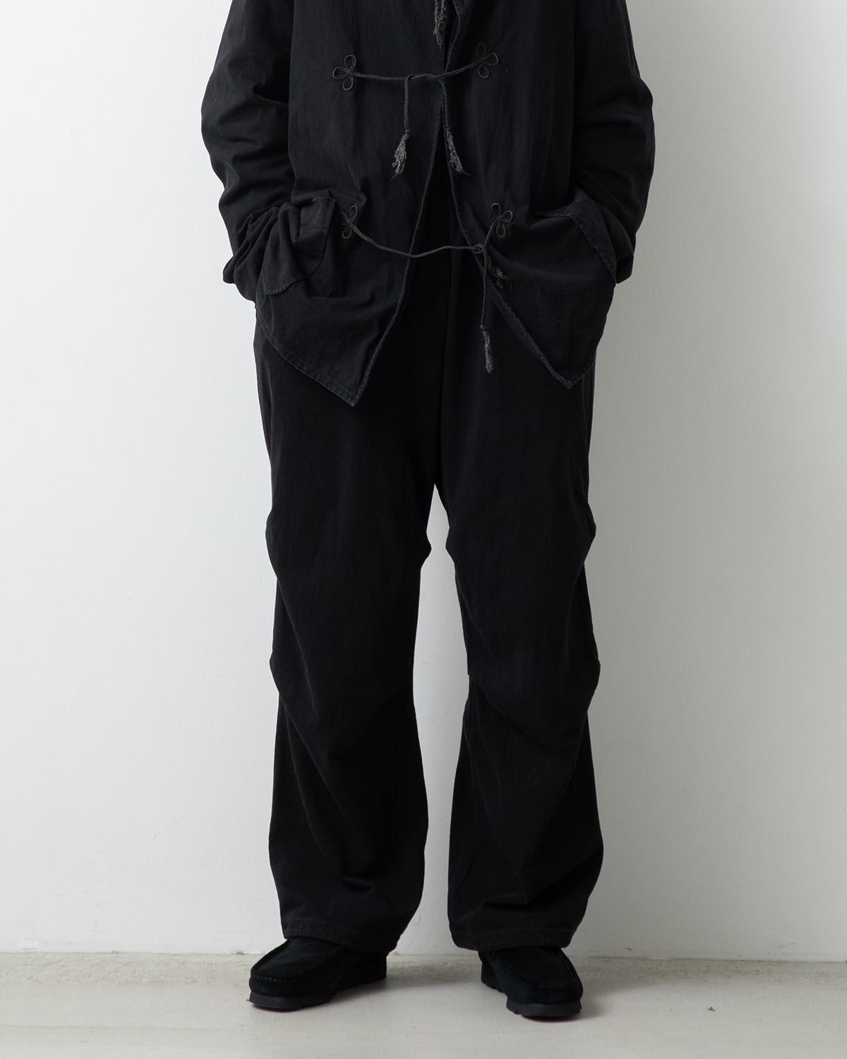 COMOLI Cotton Jersey Knee-Tuck Pants