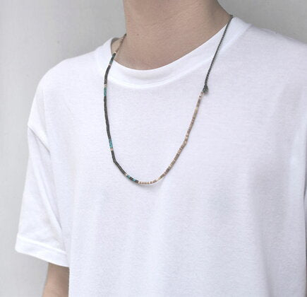 NORTH WORKS Shell & TQ Heishi Necklace D-608