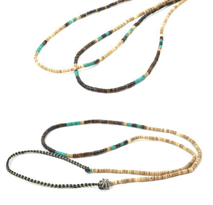 NORTH WORKS Shell & TQ Heishi Necklace D-608