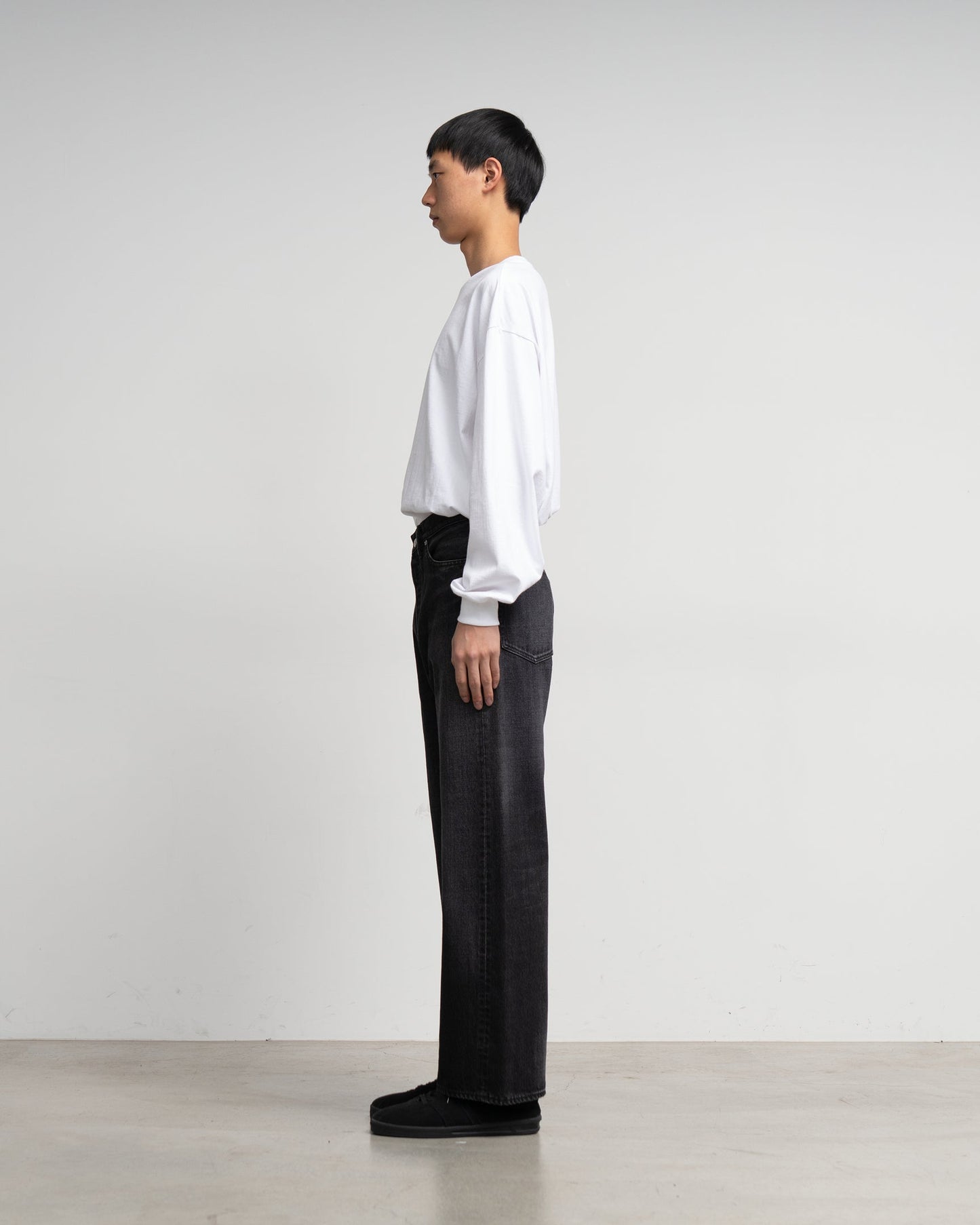 Graphpaper Selvage Denim Five Pocket Wide Straight Pants - DARK FADE