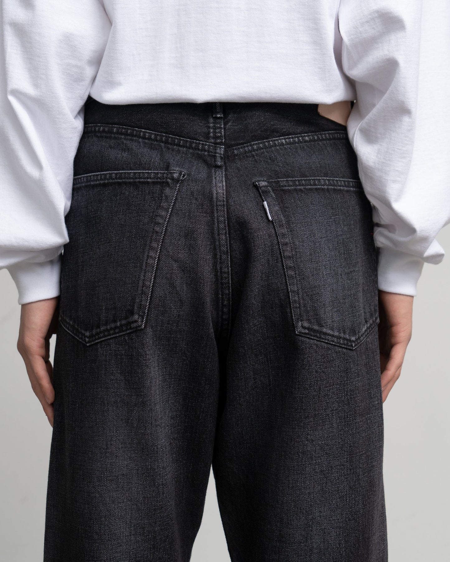 Graphpaper Selvage Denim Five Pocket Wide Straight Pants - DARK FADE