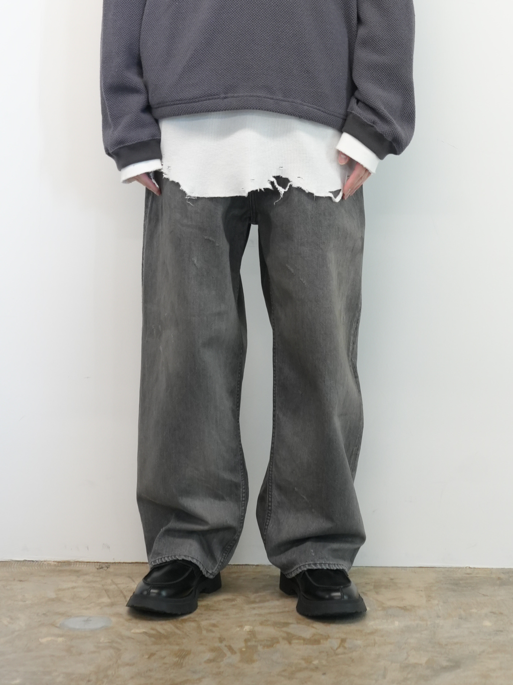 ANCELLM AGING STRAIGHT 5P DENIM PANTS