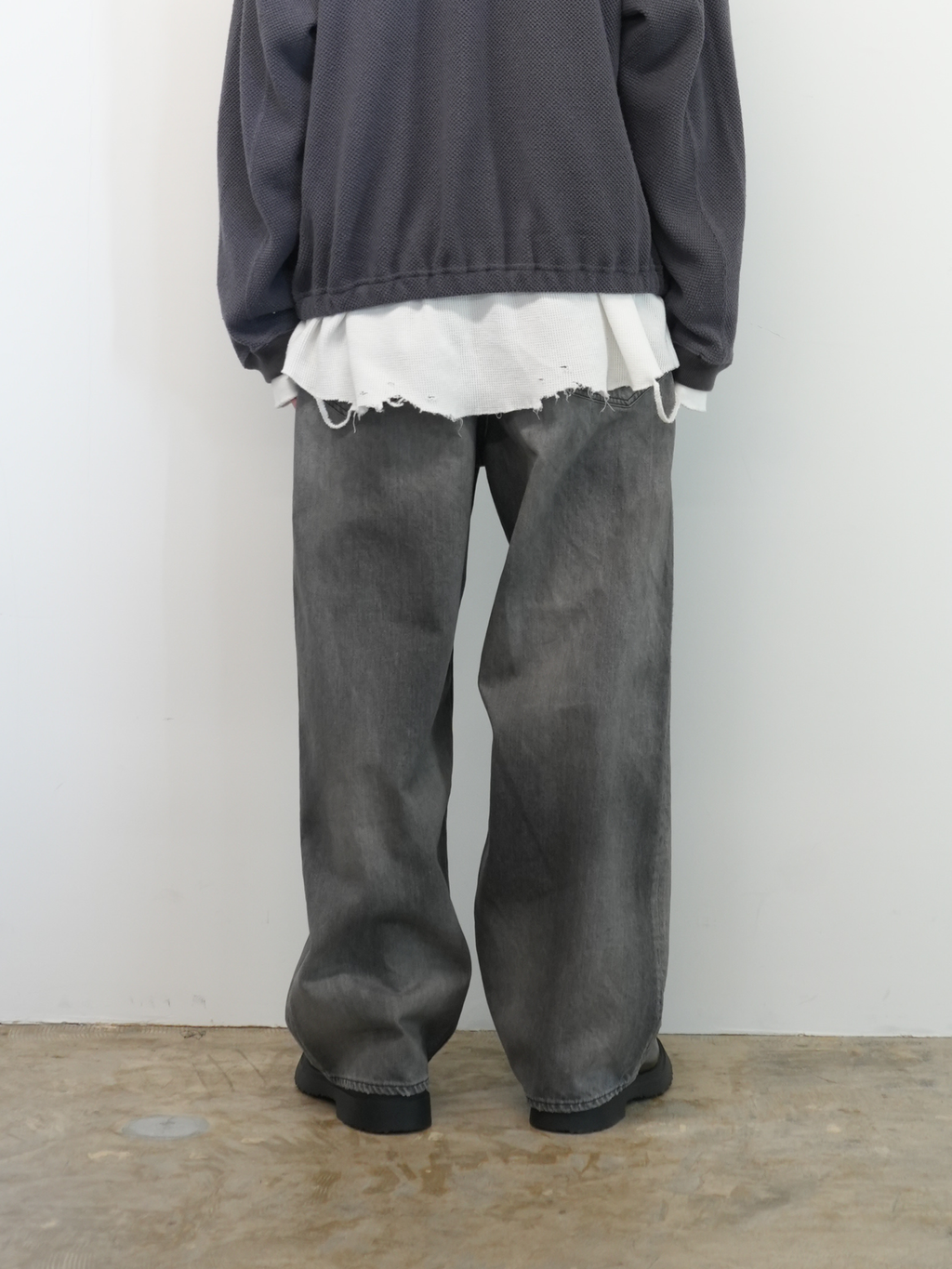 ANCELLM AGING STRAIGHT 5P DENIM PANTS