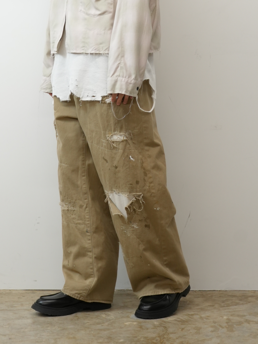 ANCELLM REMAKE WIDE CHINO TROUSERS
