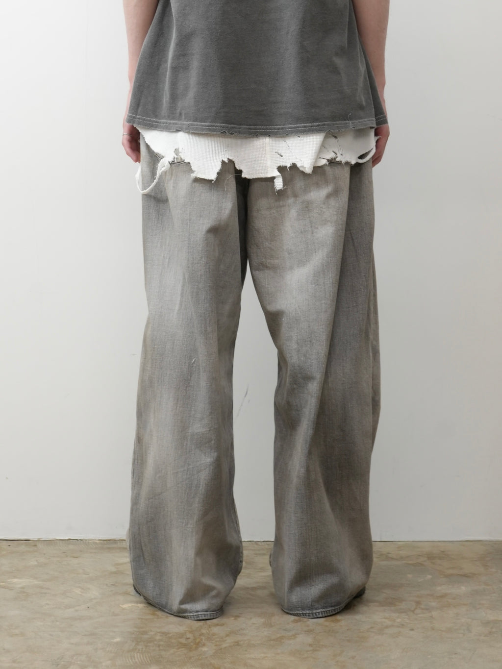 ANCELLM LIGHT OZ WIDE STRAIGHT DENIM PANTS (BLACK)