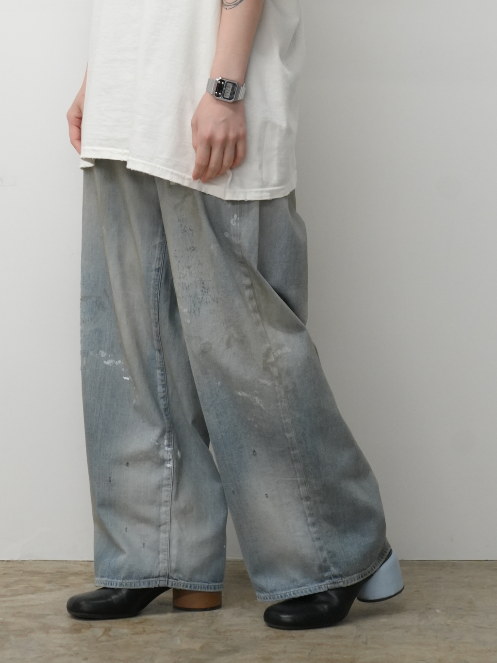 ANCELLM LIGHT OZ WIDE STRAIGHT DENIM PANTS (INDIGO)