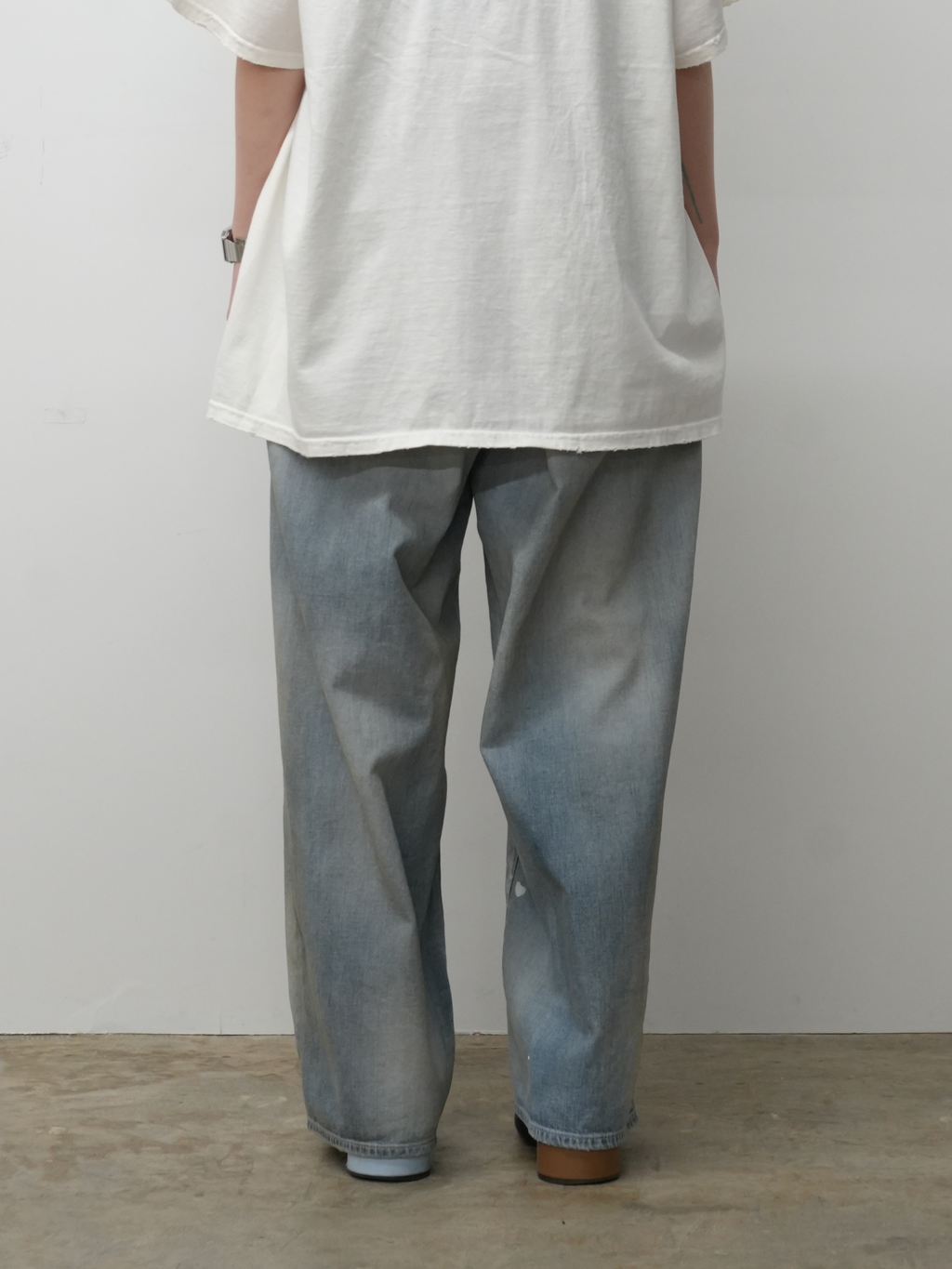 ANCELLM LIGHT OZ WIDE STRAIGHT DENIM PANTS (INDIGO)