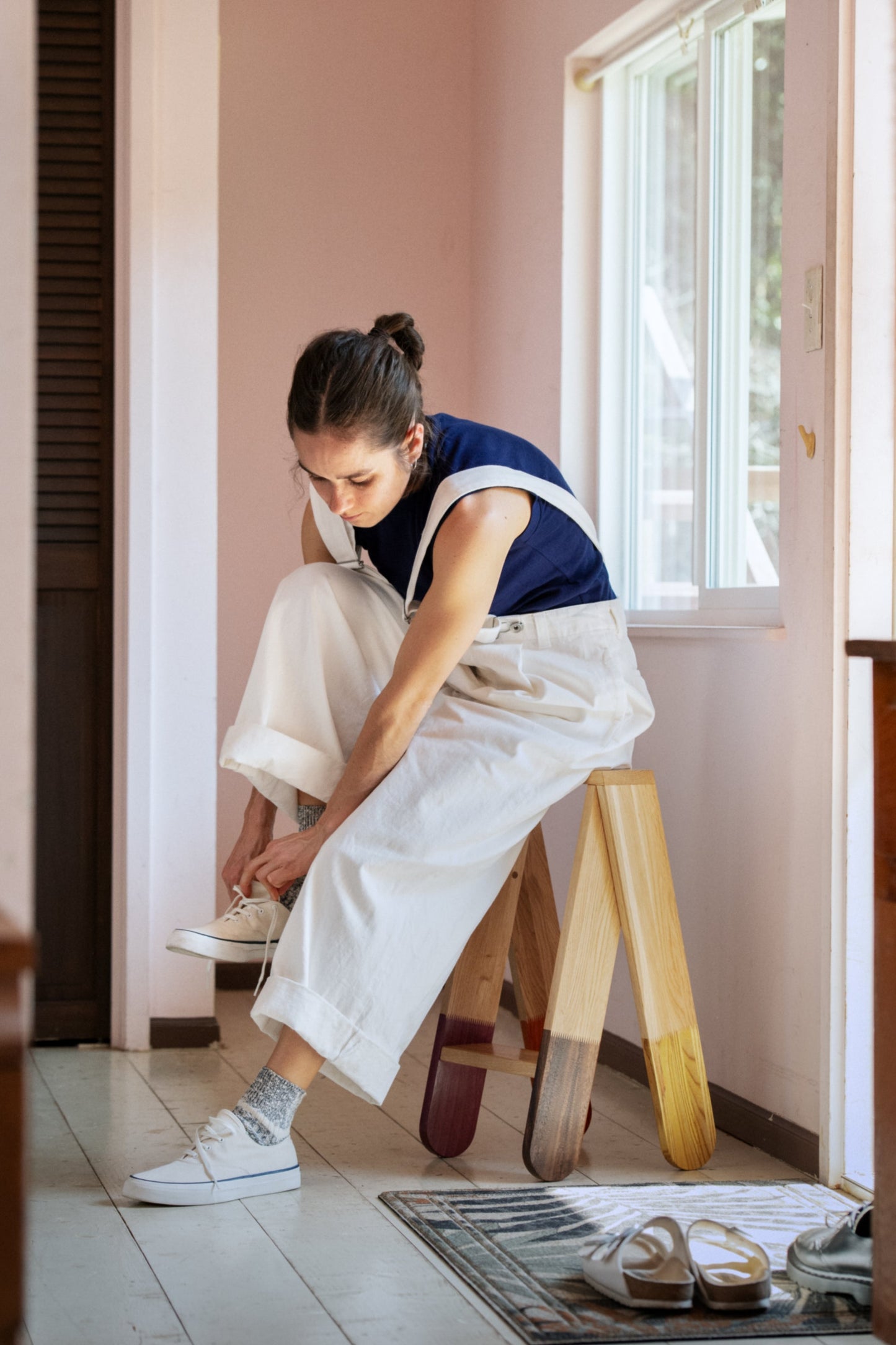 RoToTo OG COTTON SLUB STRIPE ANKLE SOCKS