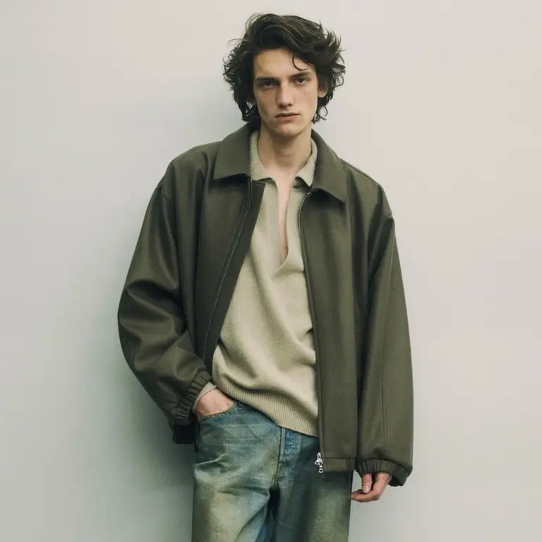 ssstein MELTON OVERSIZED ZIP JACKET