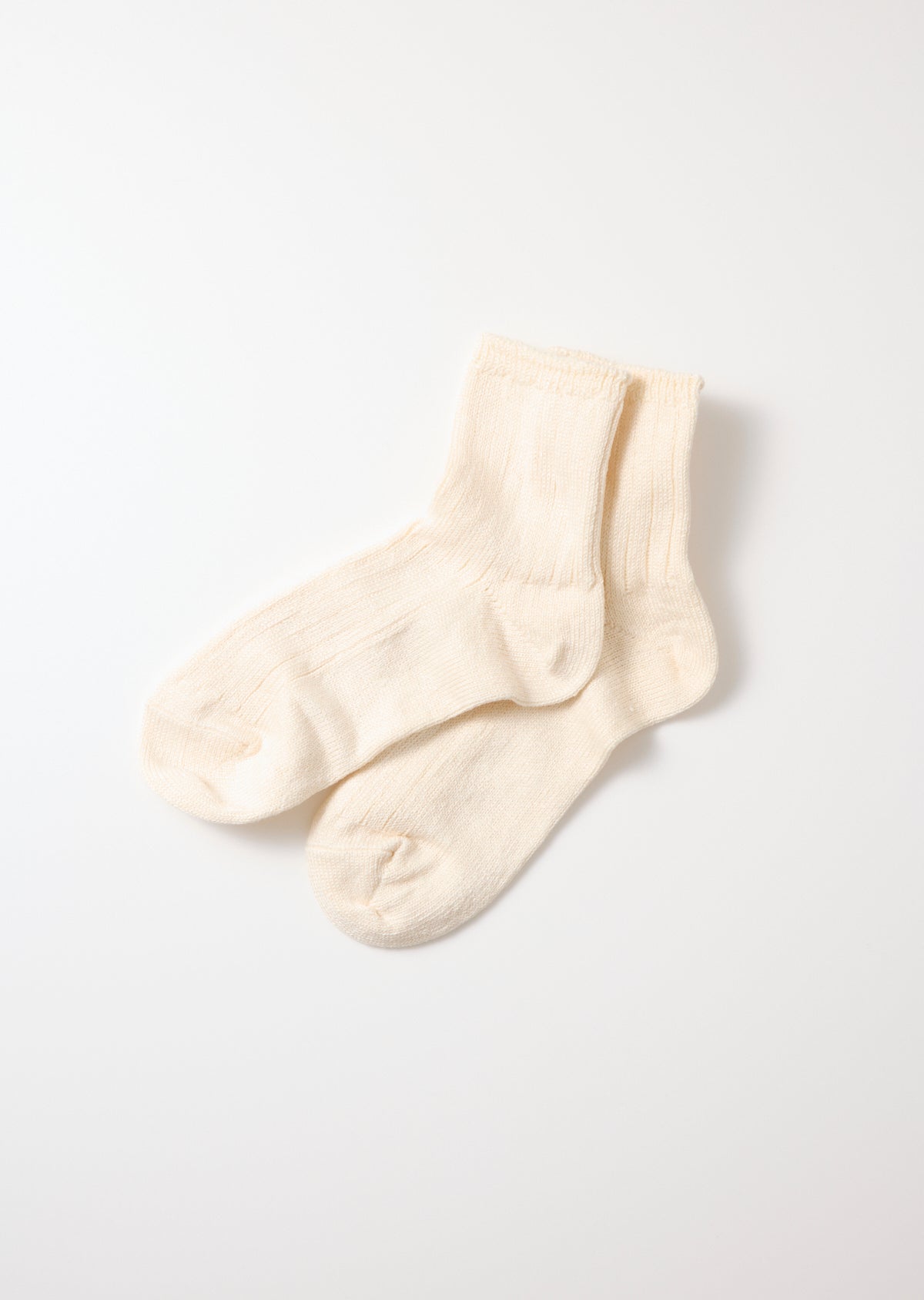 RoToTo LINEN COTTON RIBBED ANKLE SOCKS