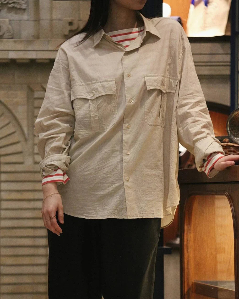 Porter Classic ROLL UP CHAMBRAY SHIRT