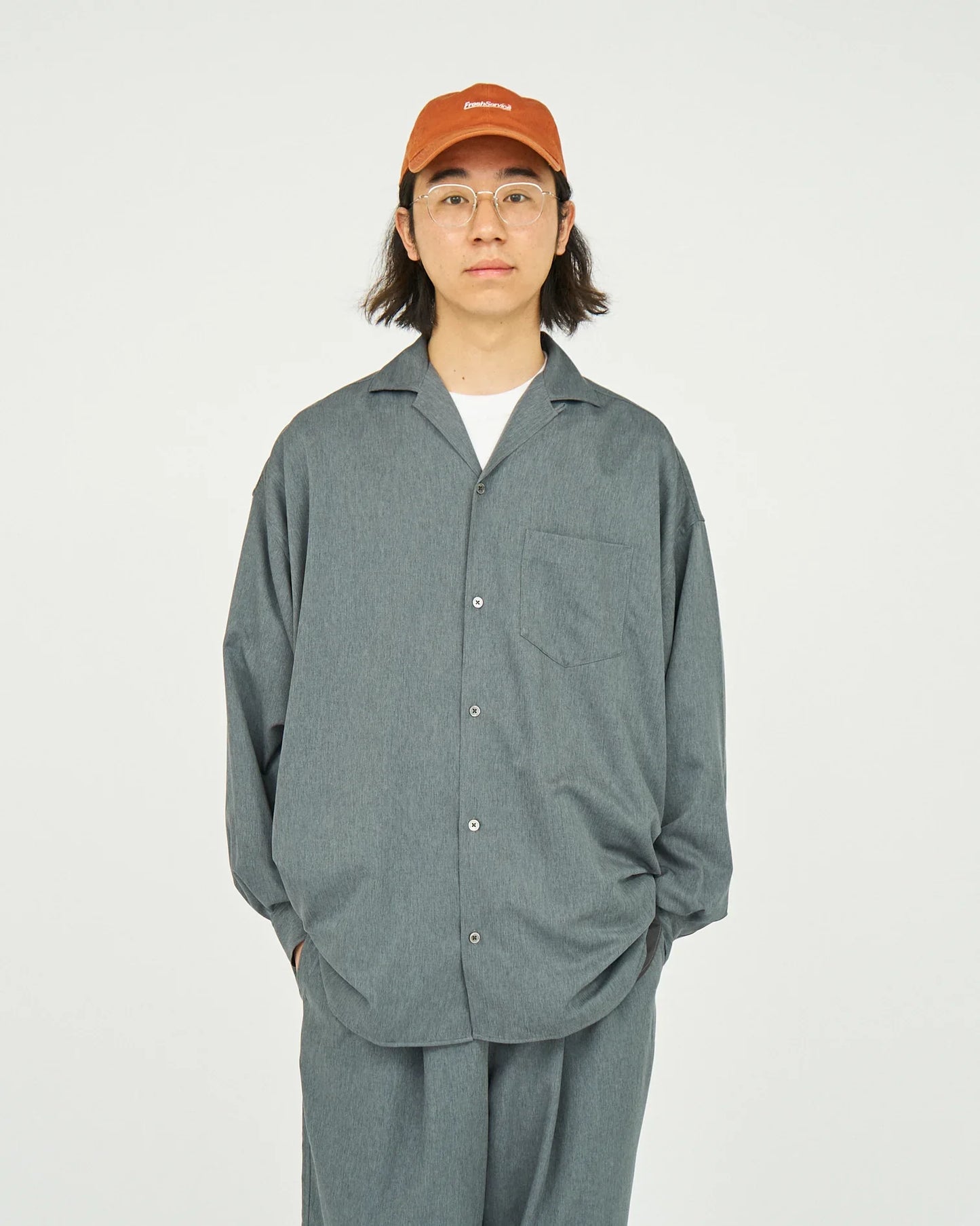 FreshService COOLFIBER OPEN COLLAR L/S SHIRT