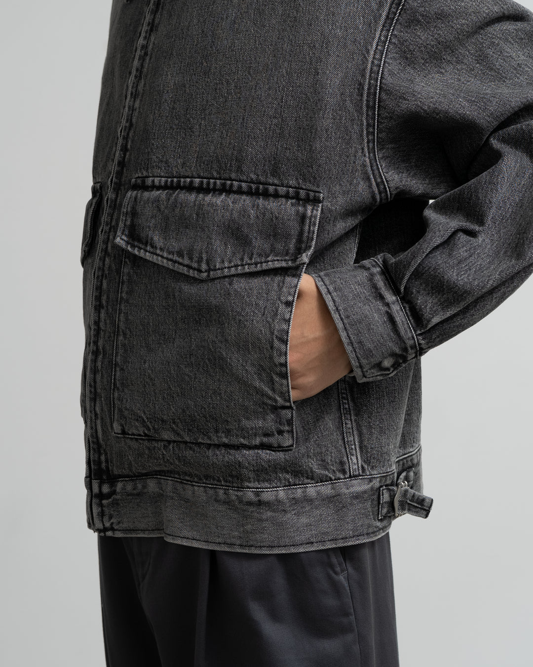 Graphpaper Selvage Denim Zip Jacket - LIGHT FADE
