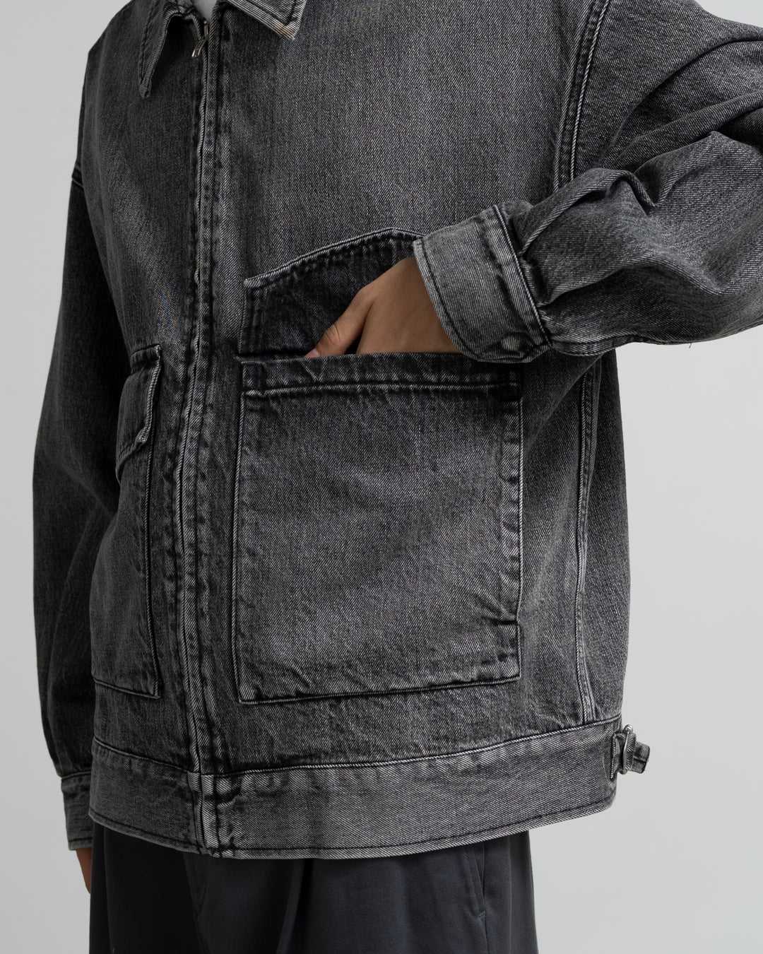 Graphpaper Selvage Denim Zip Jacket - LIGHT FADE