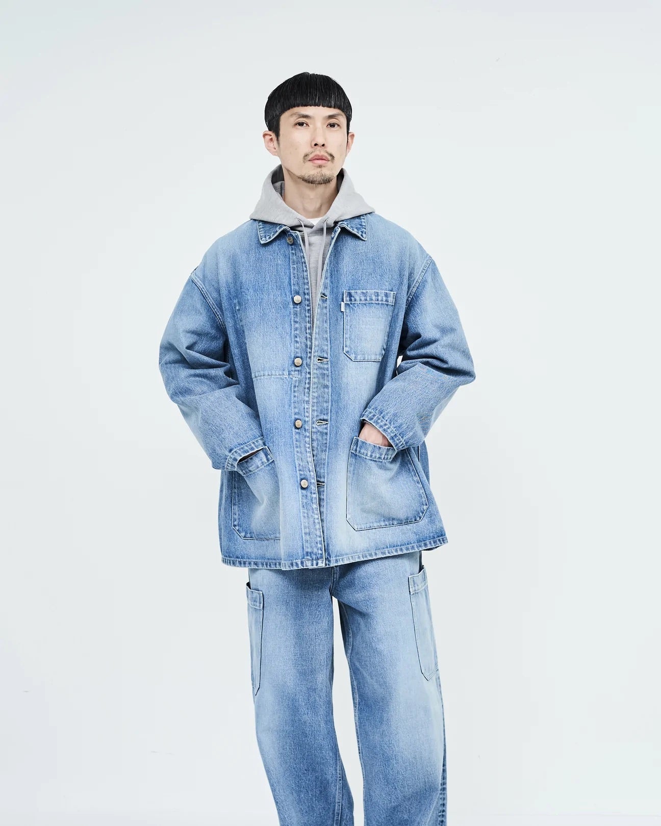Graphpaper Selvage Denim Coverall - LIGHT FADE