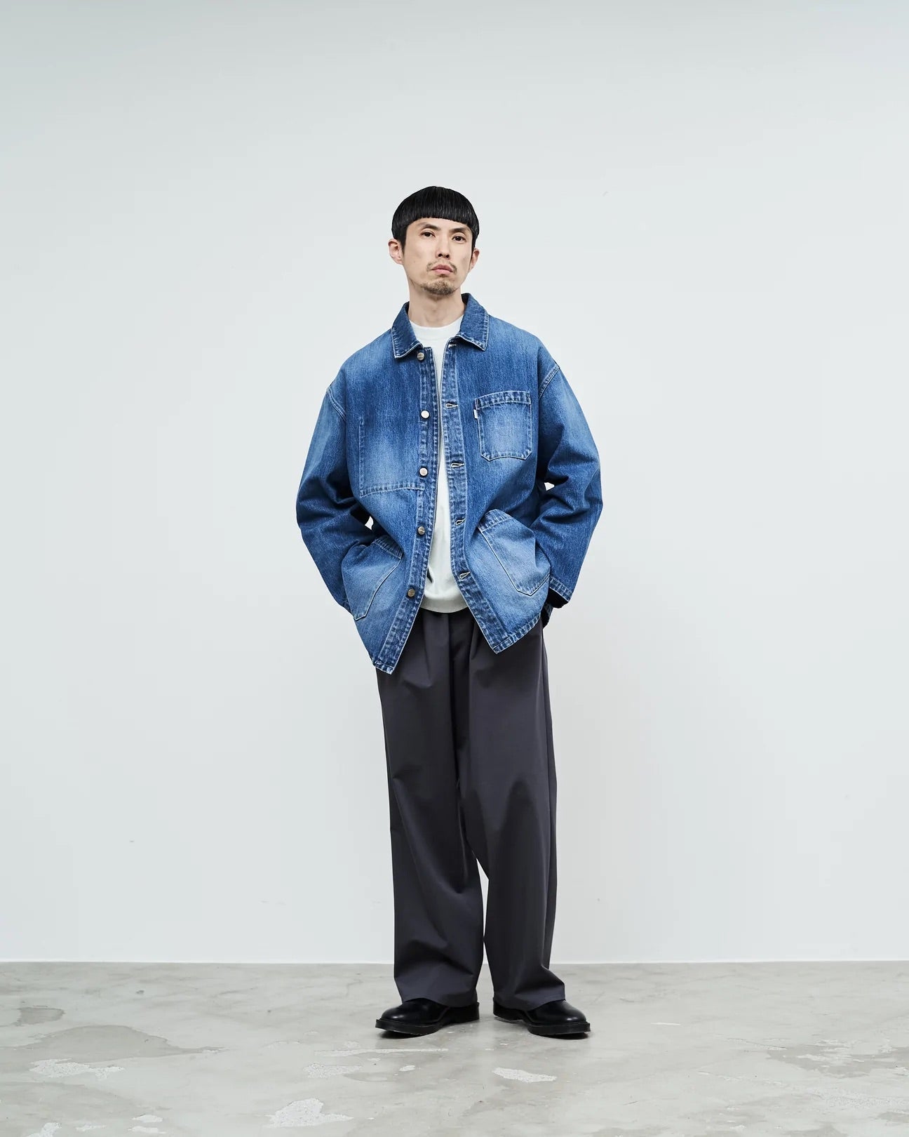 Graphpaper Selvage Denim Coverall - DARK FADE