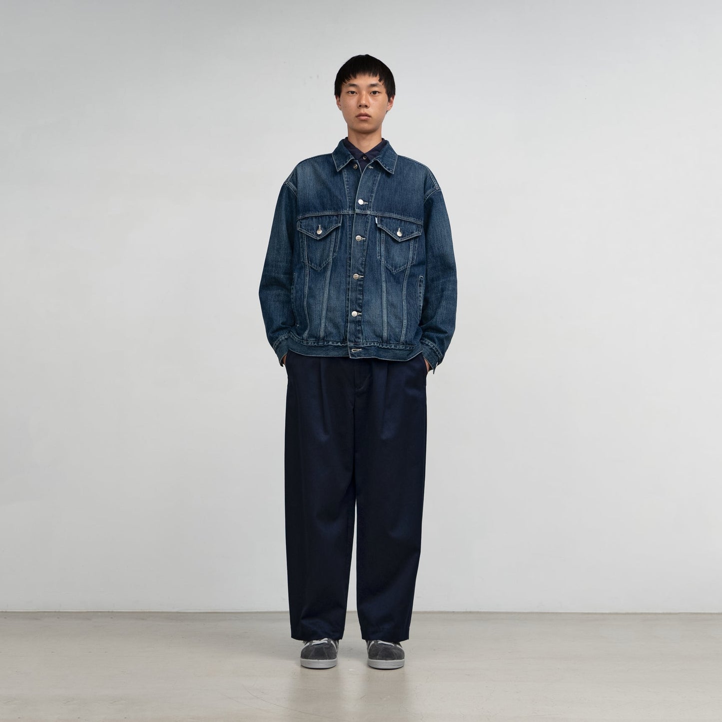 Graphpaper Selvage Denim Trucker Jacket - Dark Fade