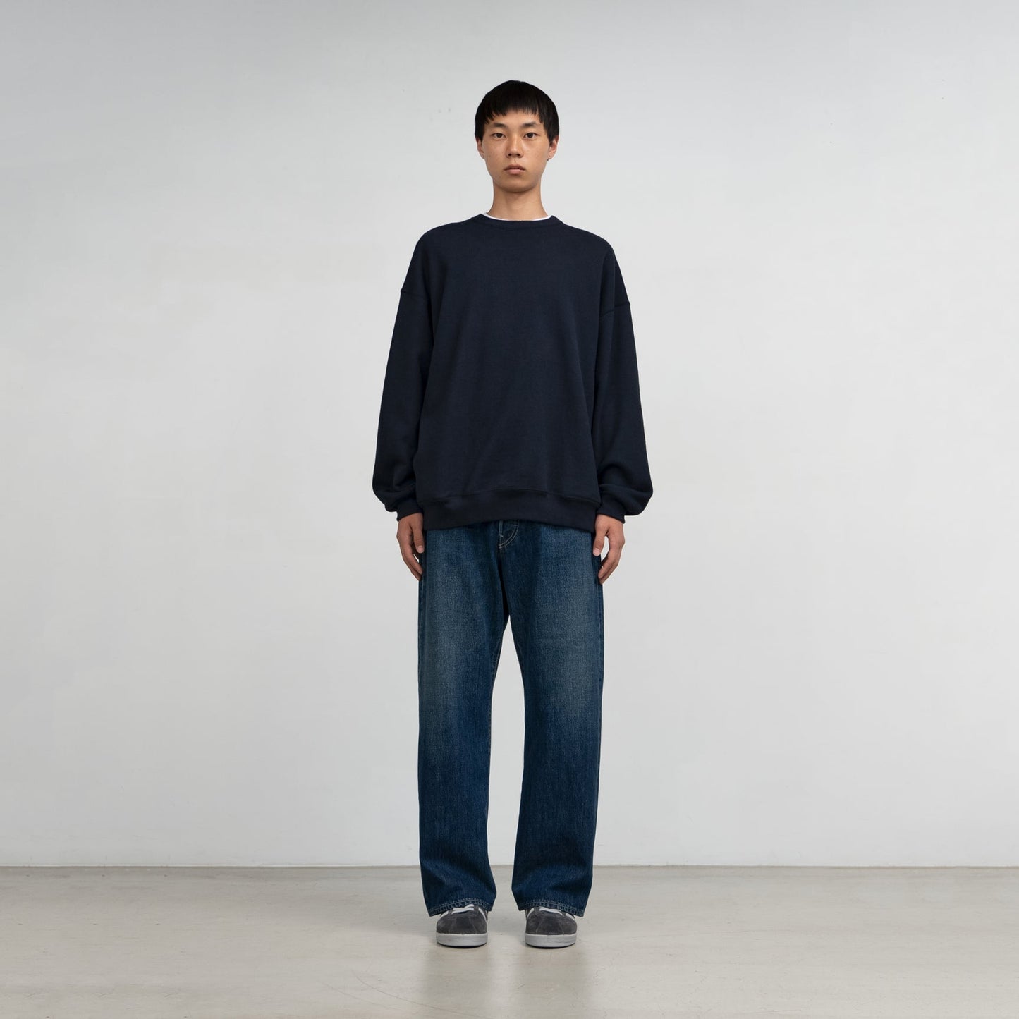 Graphpaper Selvage Denim Five Pocket Wide Straight Pants - DARK FADE